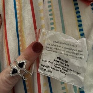 Sapphire fused genuine quartz ring